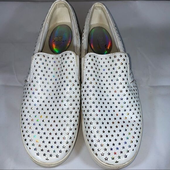 Michael Kors White Leather Stars Sneakers Sz 8 (38.5) - Picture 2 of 11